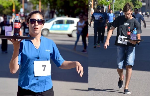 Tonelli y Montero los ganadores de la carrera de mozos y camareras de Bahía