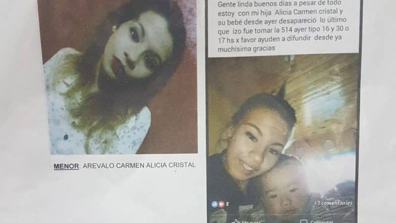 Una joven desapareció junto con su pequeño hijo