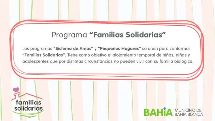 Convocatoria de “Familias Solidarias”