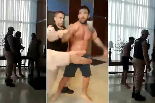 Video: el empresario acusado de golpear a su pareja atacó a 13 prefectos