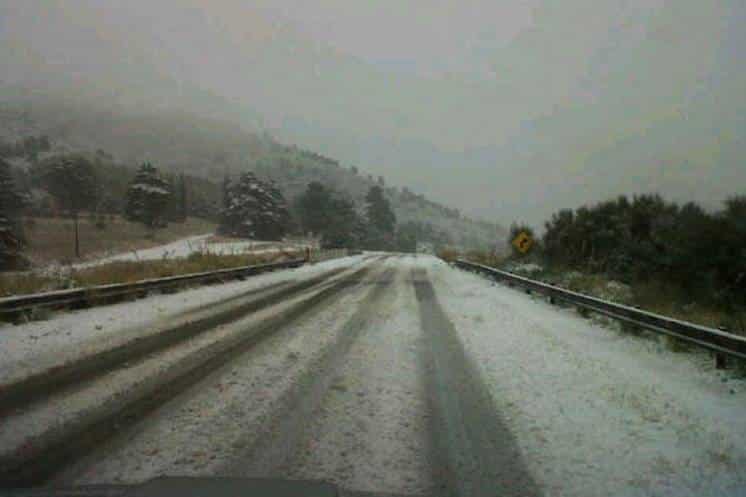 Nieva en la comarca de Sierra de la Ventana