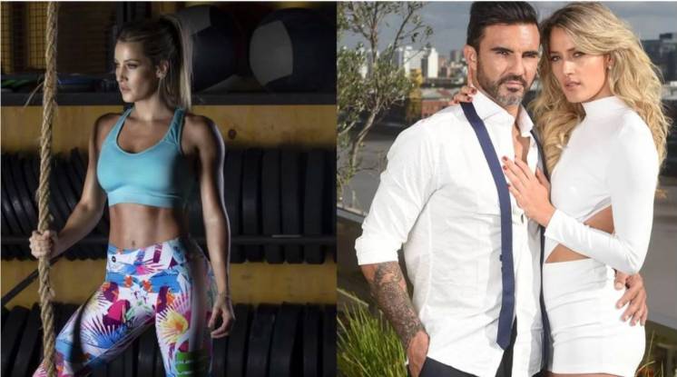 Mica Viciconte y sus sentadillas en pareja: usó de “pesa” a Fabián Cubero en el gimnasio