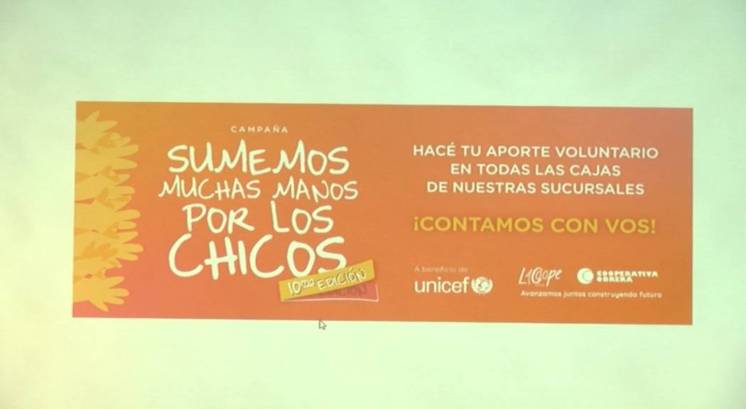 Lanzan una campaña de la Coope a beneficio de UNICEF