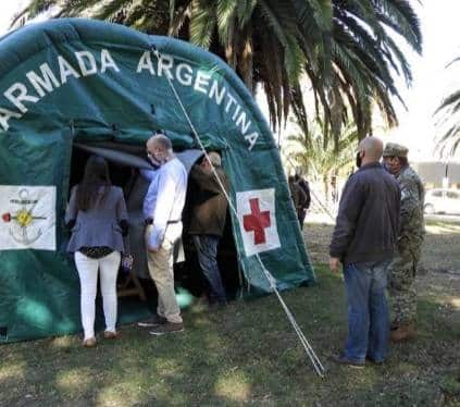 Sigue la instalación de carpas sanitarias