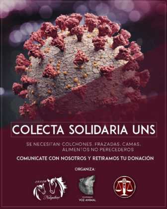 “Colecta Solidaria UNS” destinada a colaborar con los más vulnerables