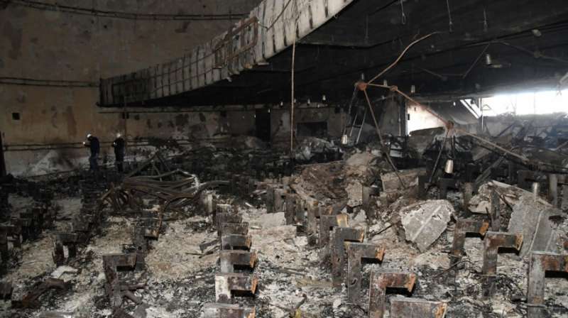 Así quedó la sala del Teatro Auditorium del Casino de Necochea tras el incendio