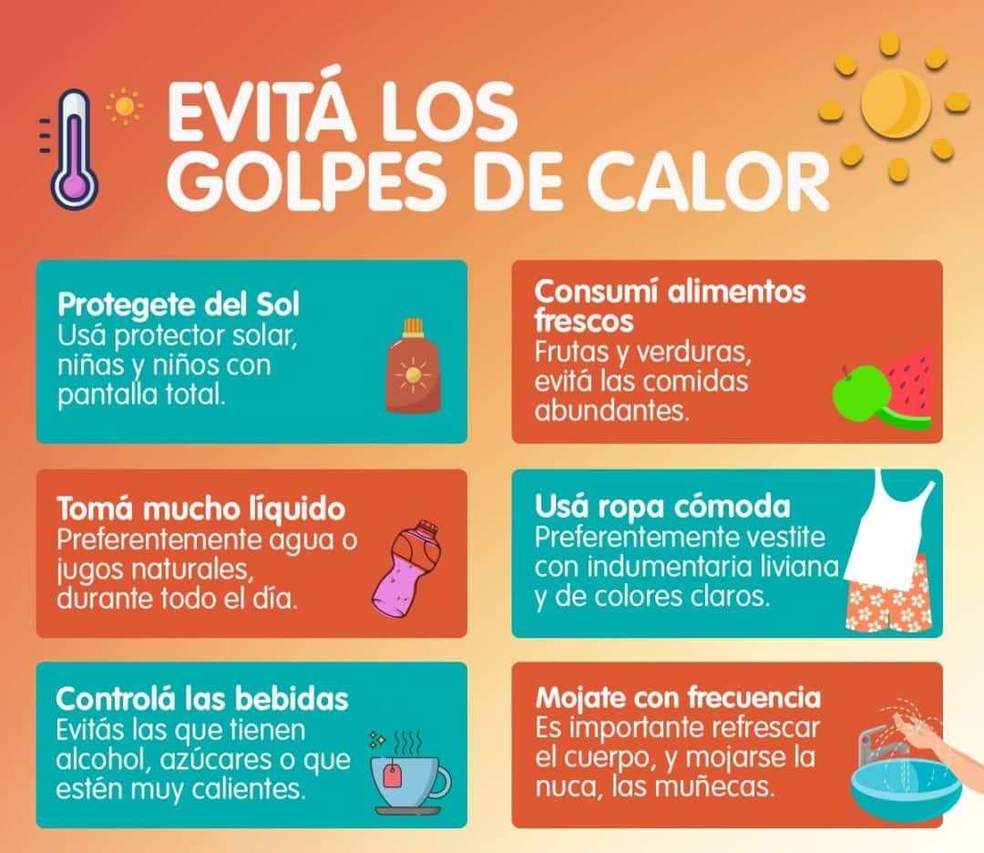 Recomendaciones para prevenir golpes de calor