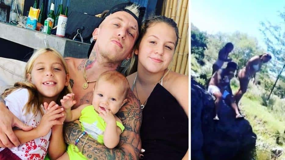 El Polaco recibió críticas por filmar a sus hijas saltando a un lago entre las rocas: “Qué peligro”