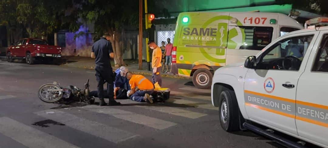 Motociclista herida en Colón y Viamonte
