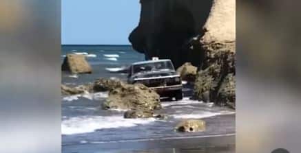 Hallan muerto al pulpero de Las Grutas que se había vuelto viral por atravesar las olas con su vieja Ford F-100