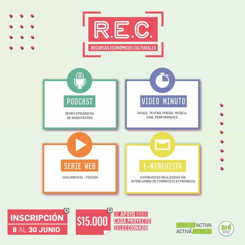 R.E.C – Convocatoria para recursos económicos culturales para la escena artística