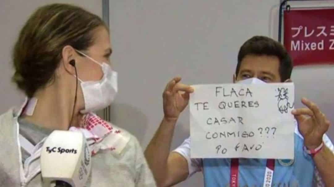 “Flaca, ¿te querés casar conmigo?”: la esgrimista Belén Pérez Maurice recibió la propuesta de su entrenador en un móvil en vivo