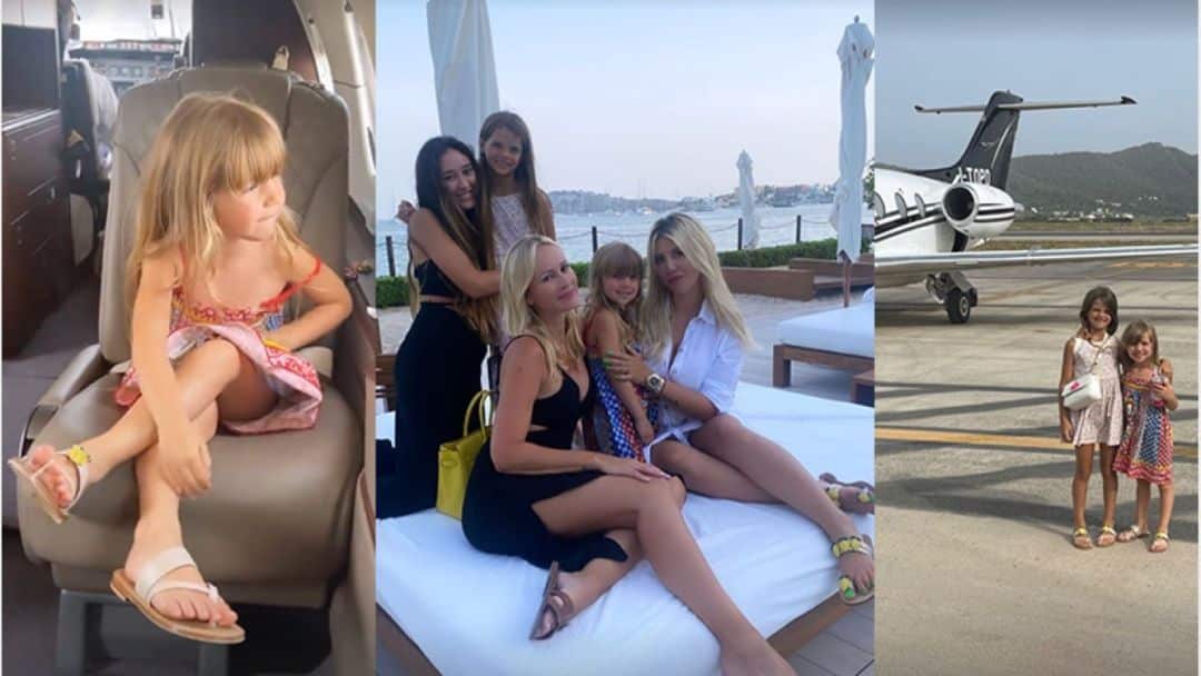 Wanda Nara aterrizó con sus hijas en Ibiza y celebró con fotos de su paradisíaca estadía: “¡Buen día!”