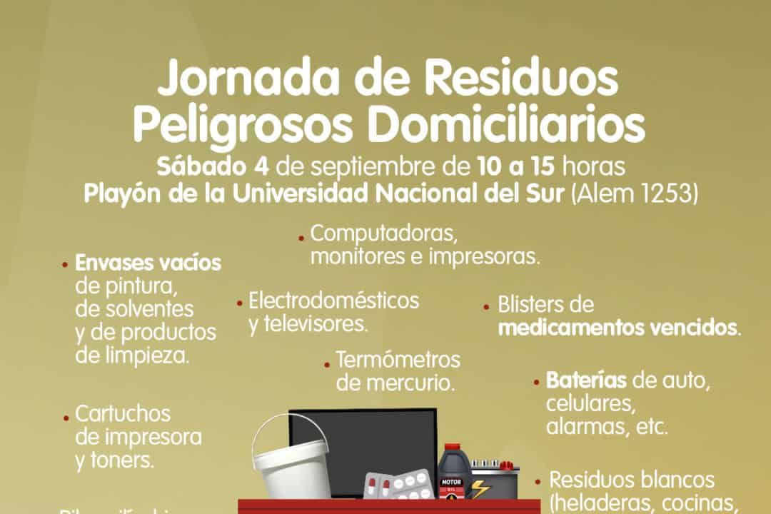 Residuos peligrosos domiciliarios – jornada de recolección en el playón de la UNS