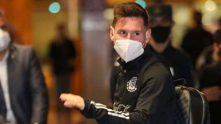 Messi se sumó a la concentración de la Selección en medio de un fuerte operativo de seguridad