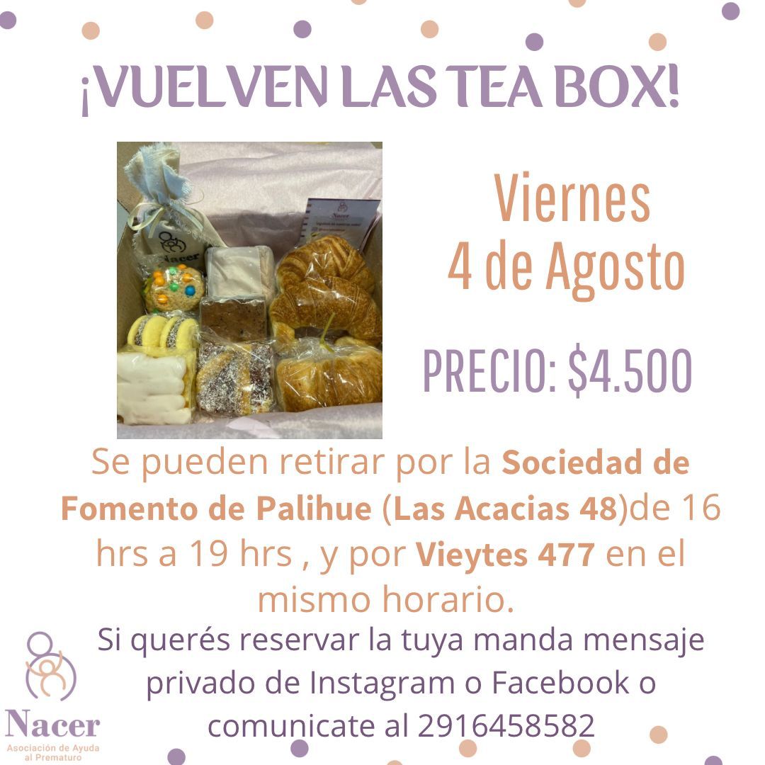 Lanzaron las “Tea box” para ayudar a la Asociación Nacer