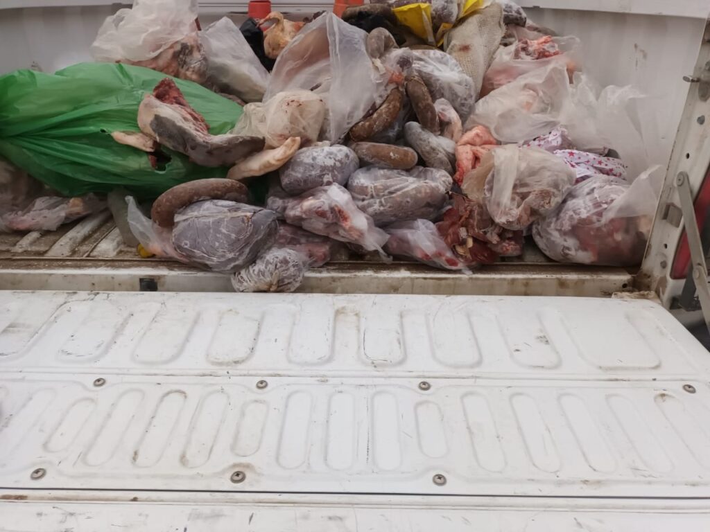 Secuestran 200 Kg de carne llevadas en una camioneta