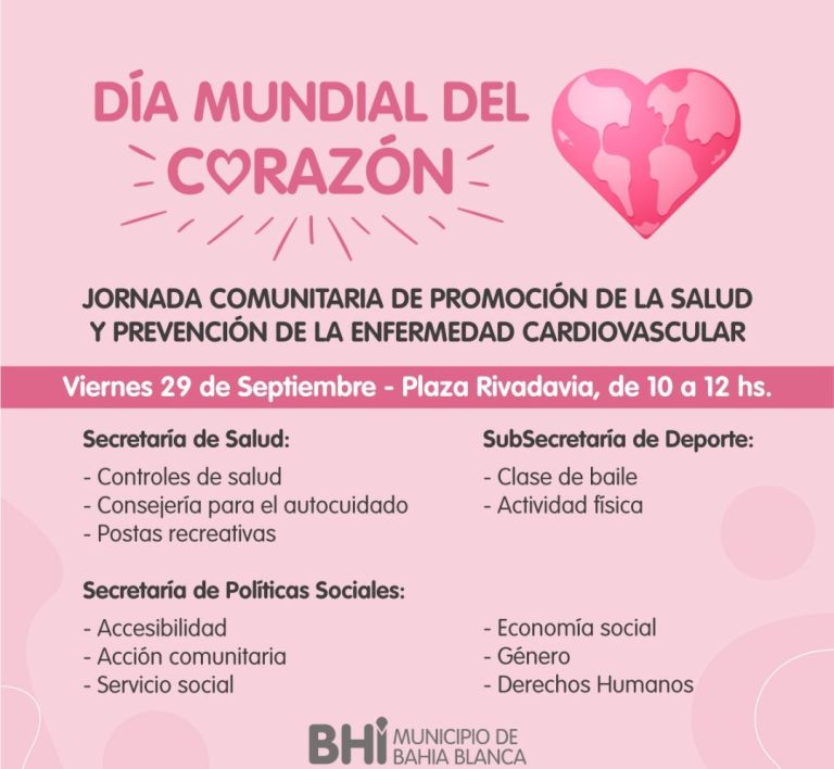Actividades en plaza Rivadavia por el Día Mundial del Corazón