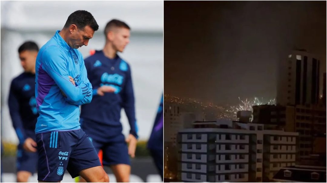 El mal momento de la Selección argentina en plena madrugada: los hinchas bolivianos le tiraron fuegos artificiales