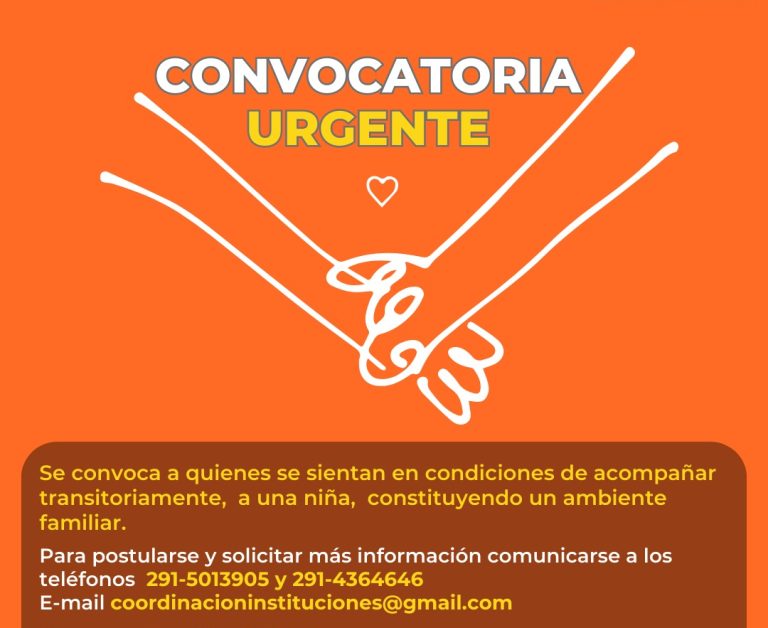 Convocatoria para acompañamiento transitorio a niña