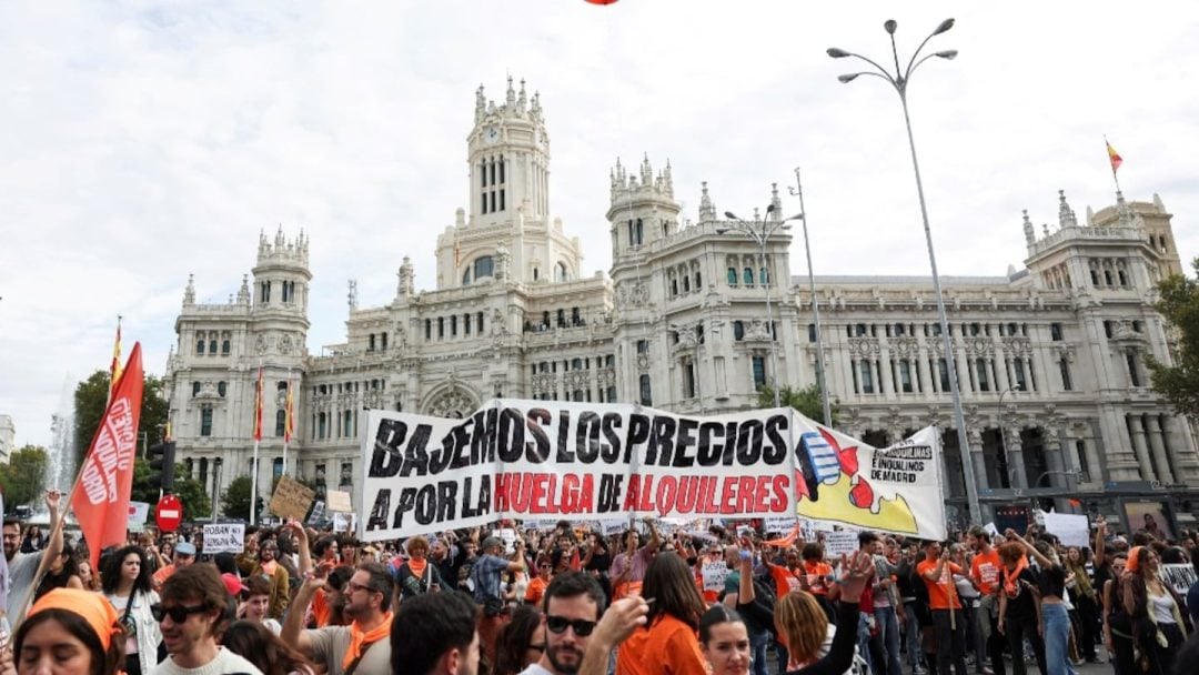 Miles de españoles salieron a las calles de Madrid para protestar por los altos precios de los alquileres