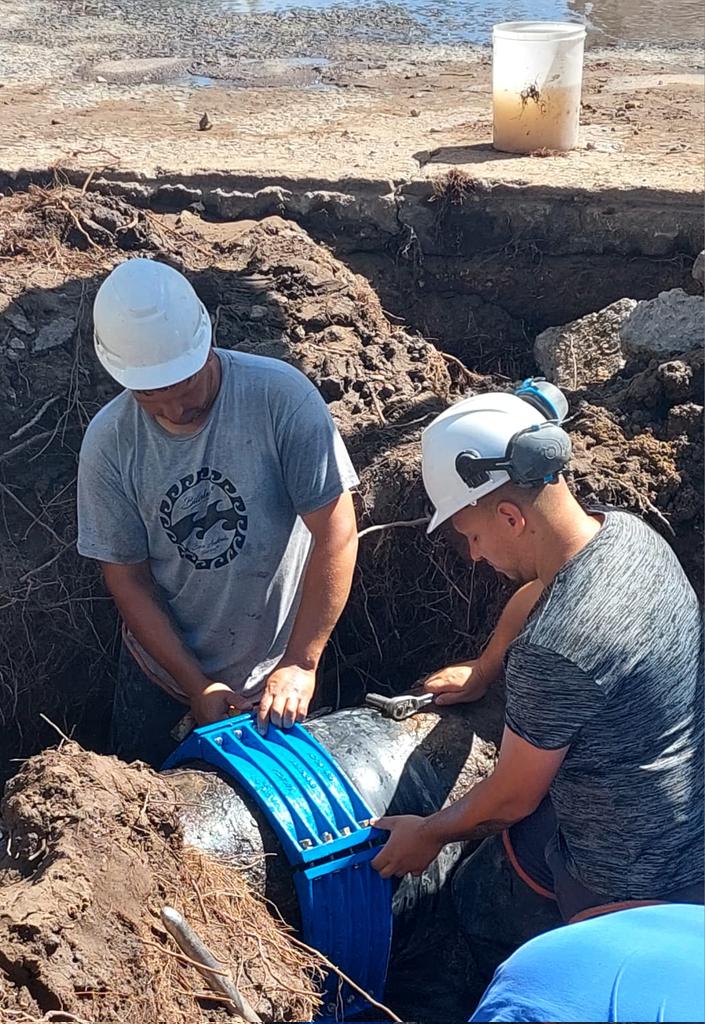 Corte de agua en bo.Universitario: Finalizaron los trabajos y el suministro se normaliza lentamente